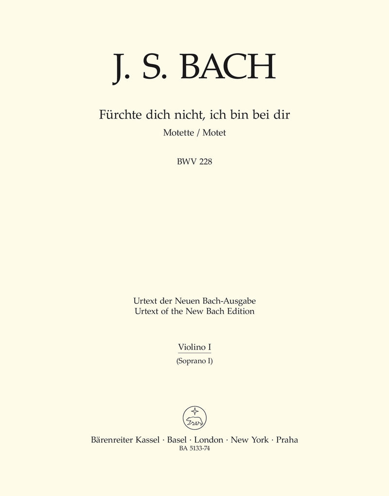 Fürchte dich nicht, ich bin bei dir, BWV 228 [violin 1 part]