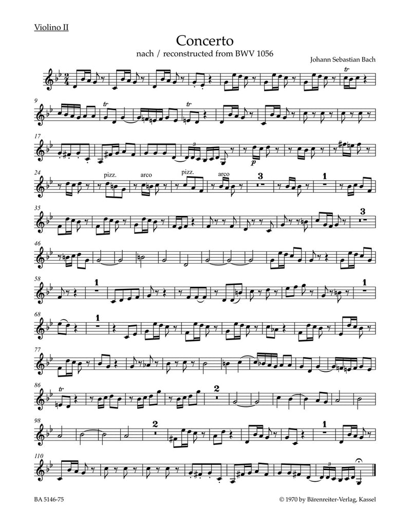 Concerto for Violin, Strings and Basso Continuo G minor [violin 2 part]
