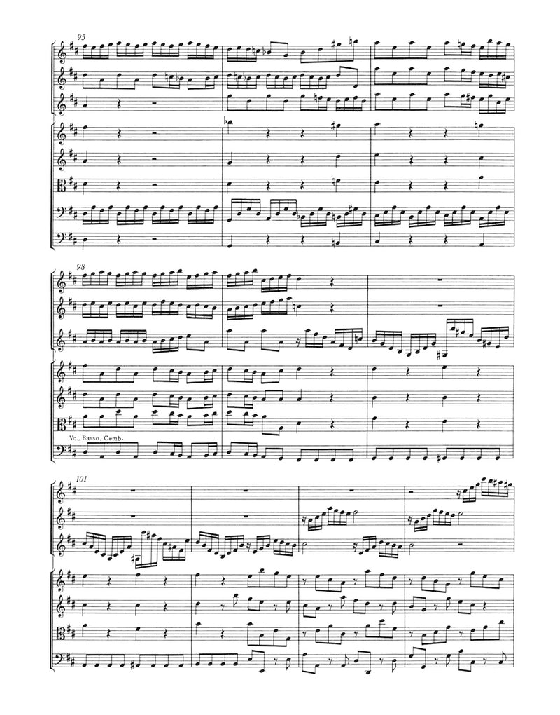 Concerto for three Violins, Strings and Basso continuo D major (reconstructed from BWV 1064) [score]