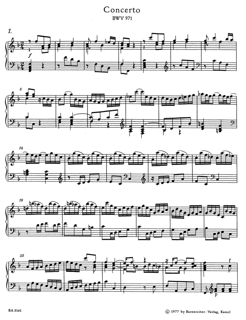 Italian Concerto・French Overture, BWV 971, BWV 831