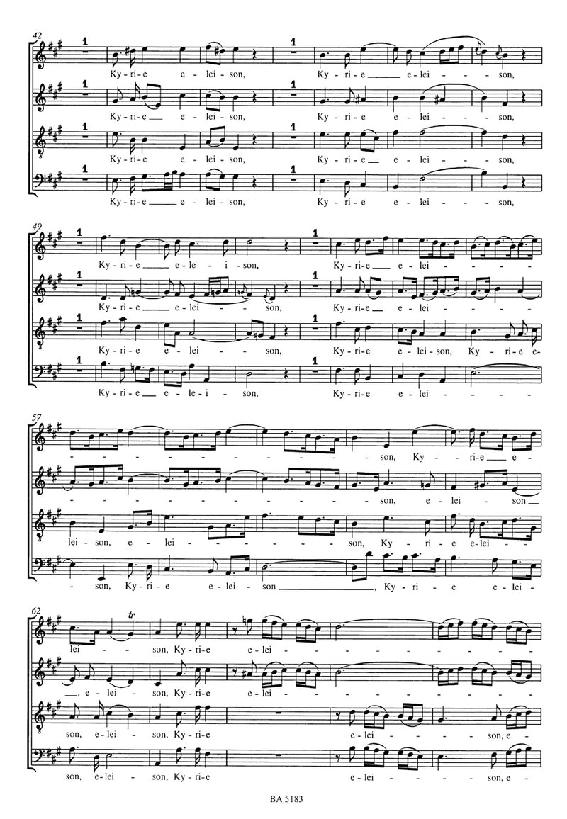 Mass A major BWV 234 "Lutheran Mass 2" [合唱楽譜]