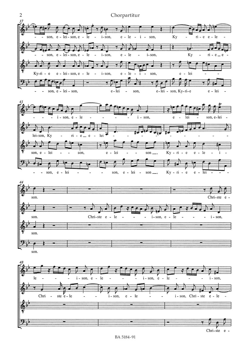 Mass G minor BWV 235 "Lutheran Mass 3" [合唱楽譜]