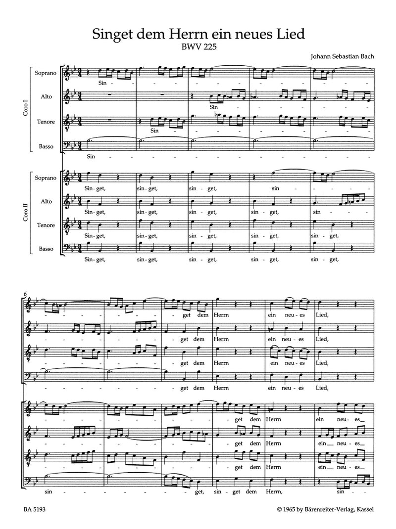 Motets BWV 225-230 [合唱楽譜]
