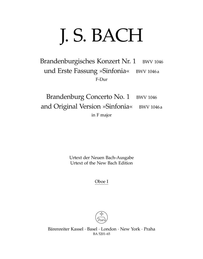 Brandenburg Concerto No. 1 and Original Version "Sinfonia" F major BWV 1046, BWV 1046a [set of wind parts]