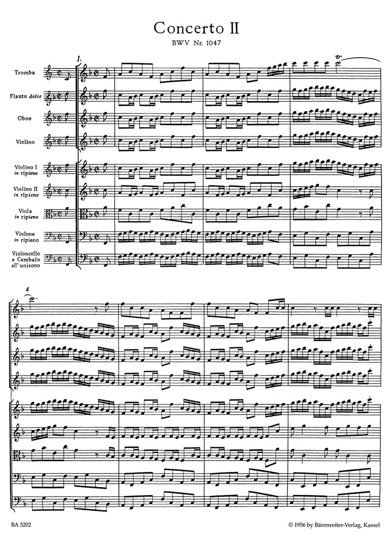 Brandenburg Concerto No. 2 F major BWV 1047 [score]