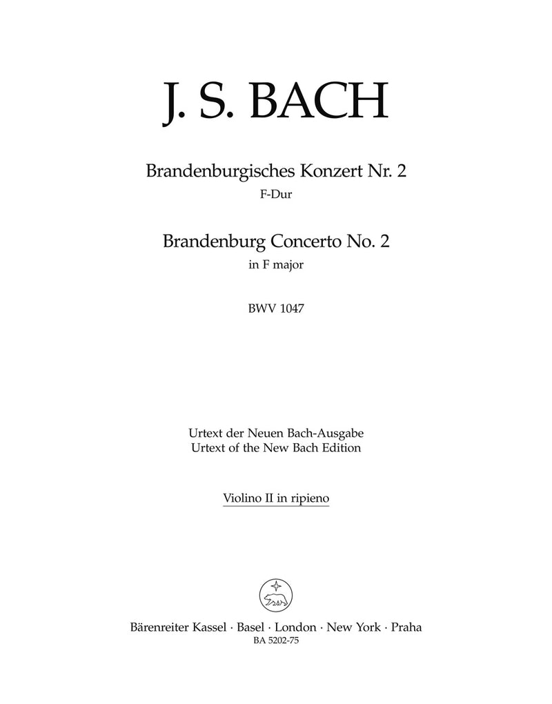 Brandenburg Concerto Nr. 2 F major BWV 1047 [violin 2 part]