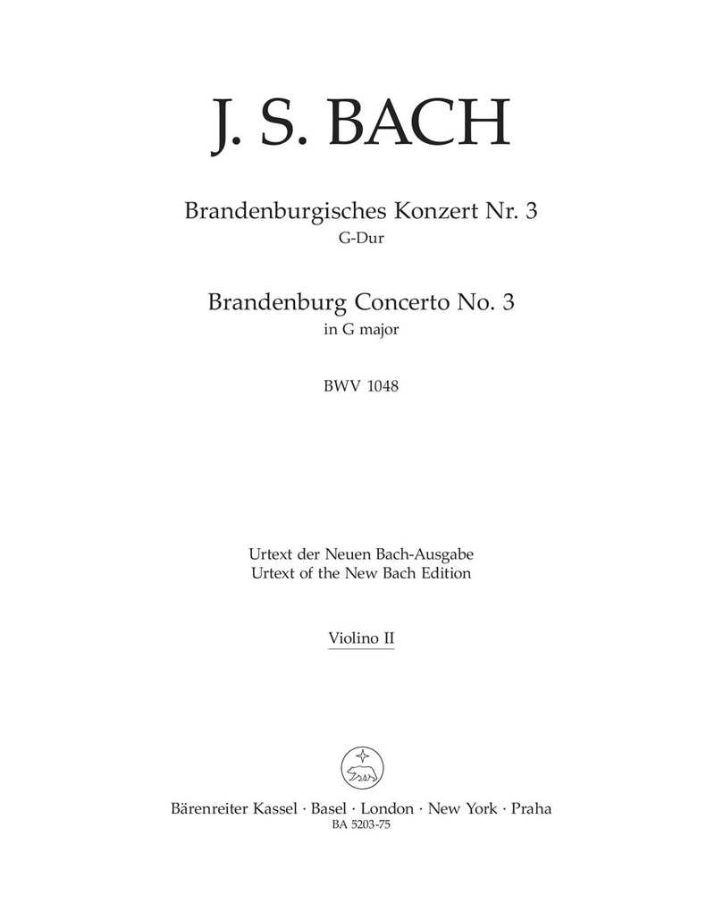 Brandenburg Concerto No. 3 G major BWV 1048 [violin 2 part]