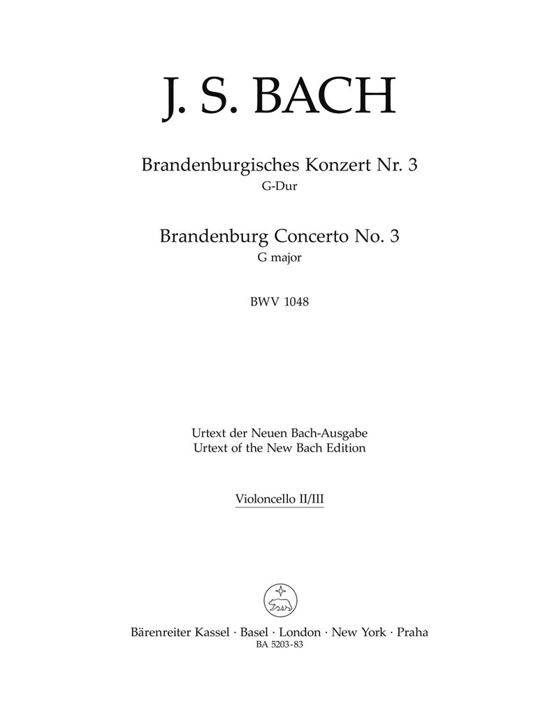 Brandenburg Concerto Nr. 3 G major BWV 1048 [cello2/cello3 part]