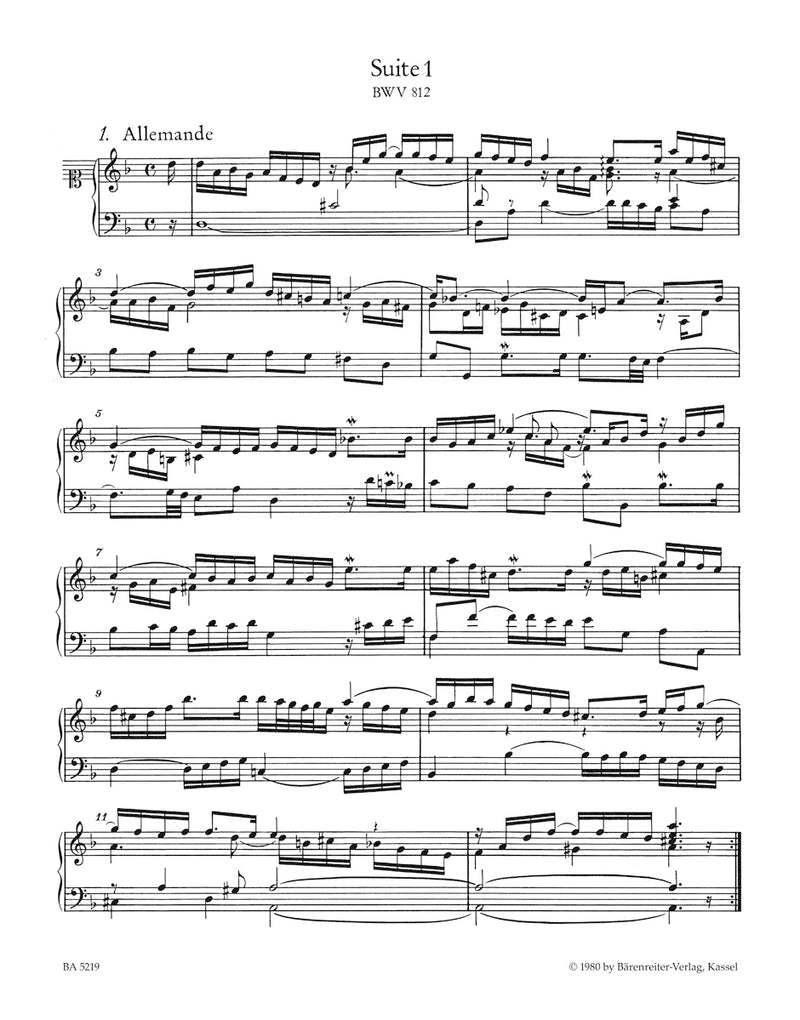 The Six French Suites / Two Suites in A minor and E-flat major BWV 812-819