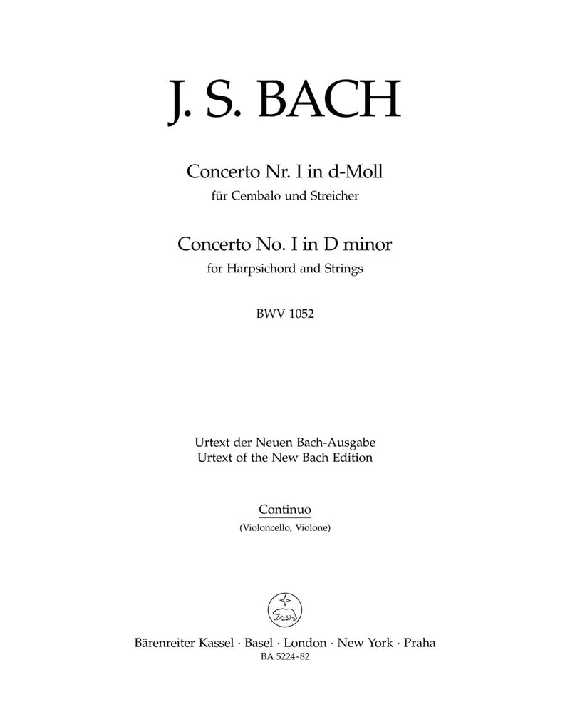 Concerto for Harpsichord and Strings Nr. 1 D minor BWV 1052 [cello/double bass part]