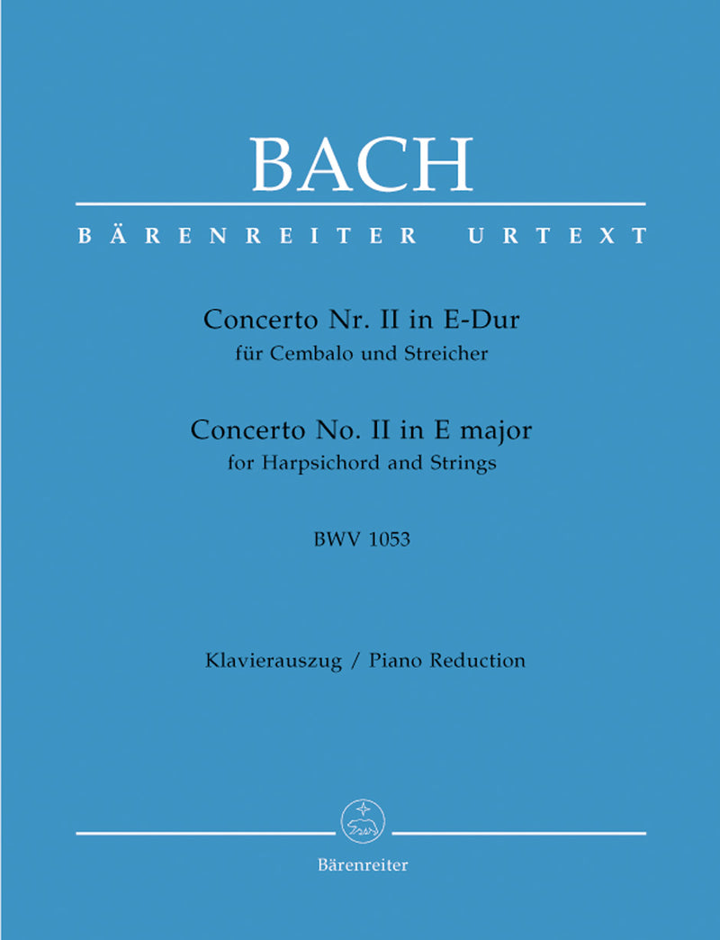 Concerto for Harpsichord and Strings Nr. 2 E major BWV 1053（ピアノ・リダクション）