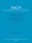 Concerto for Harpsichord and Strings Nr. 4 A major BWV 1055 [score]