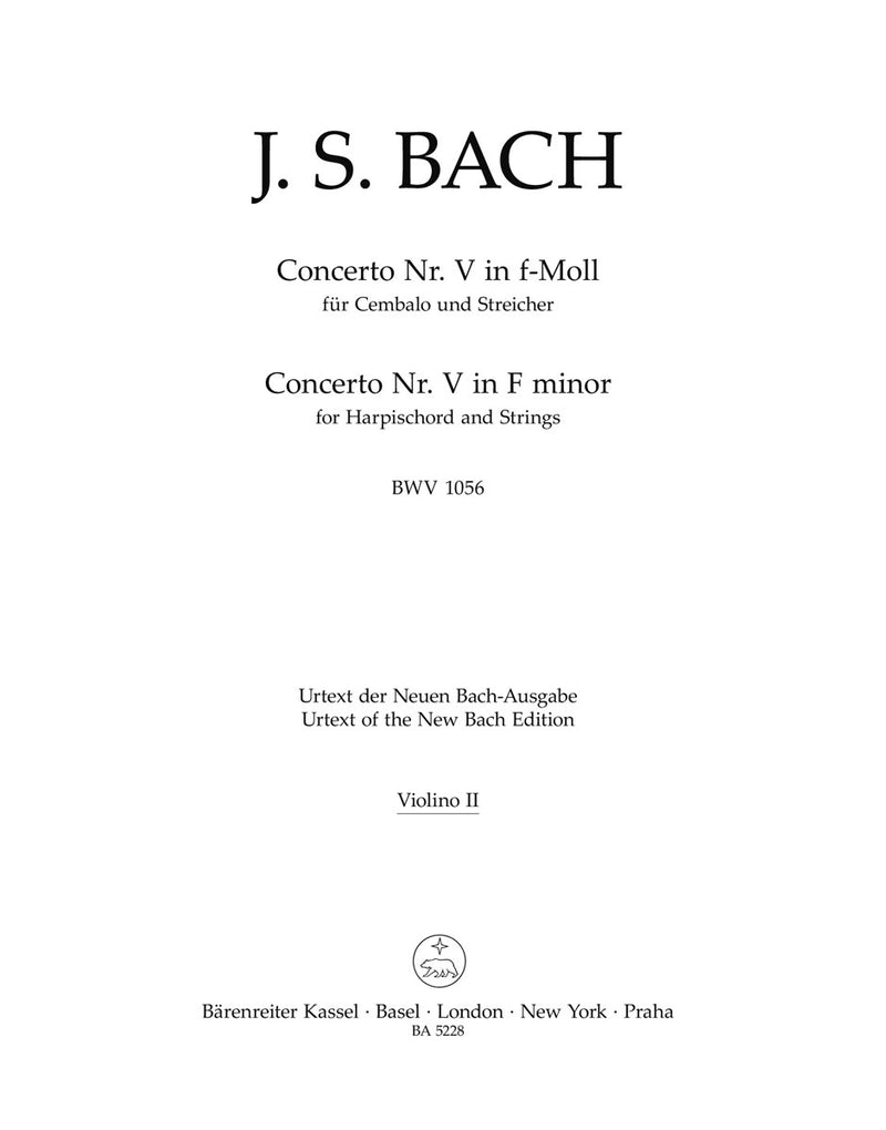 Concerto for Harpsichord and Strings Nr. 5 F minor BWV 1056 [violin 2 part]