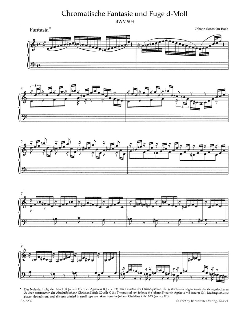 Chromatic fantasie and Fugue D minor BWV 903