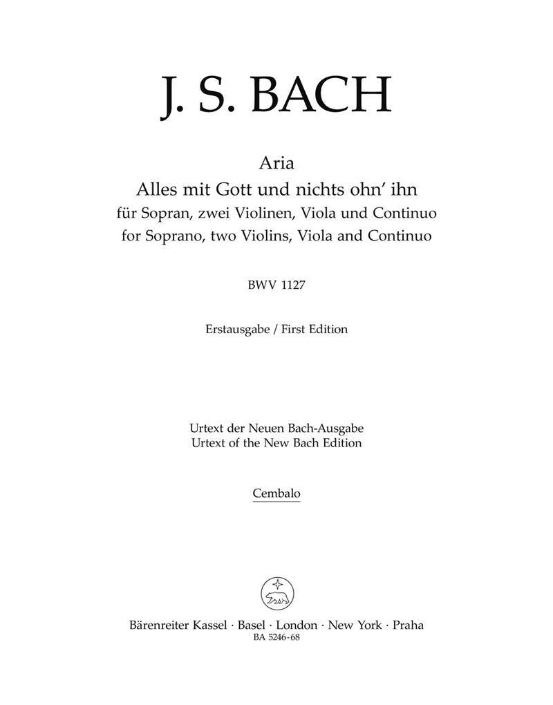 Alles mit Gott und nichts ohn' ihn BWV 1127 [harpsichord part]