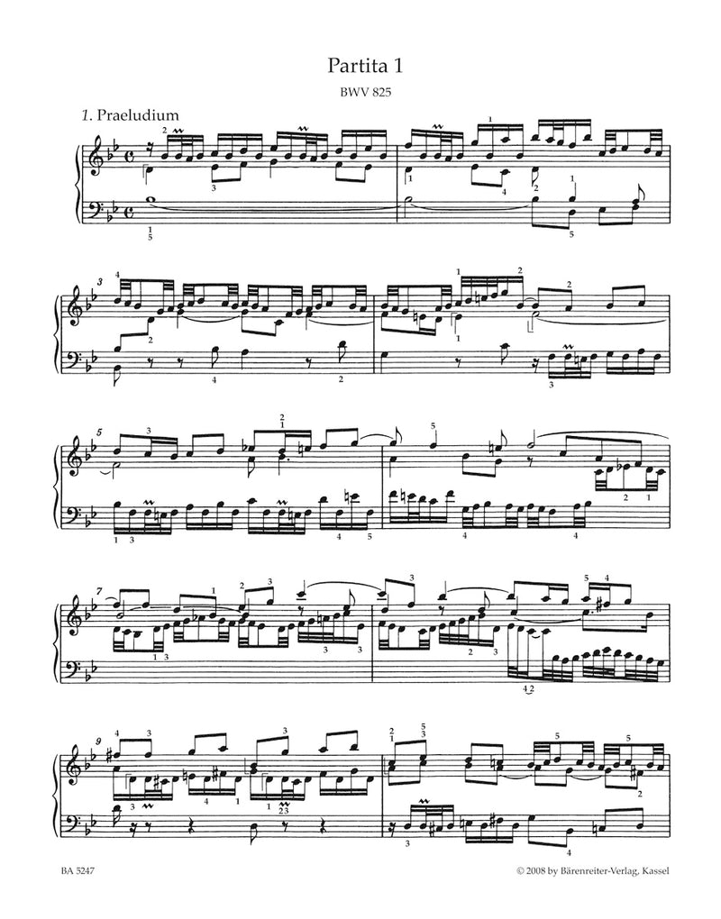 Six Partitas BWV 825-830（運指あり）