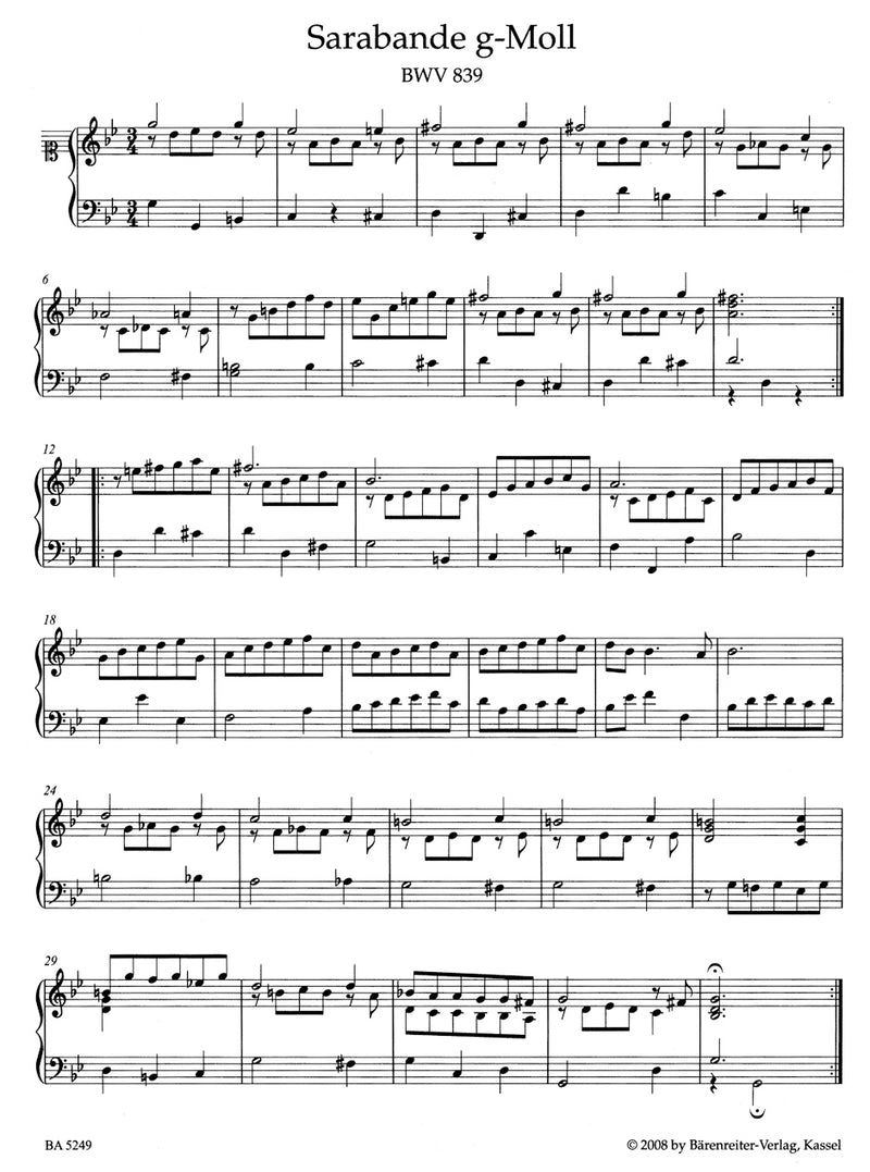 Keyboard Works attributed to J. S. Bach