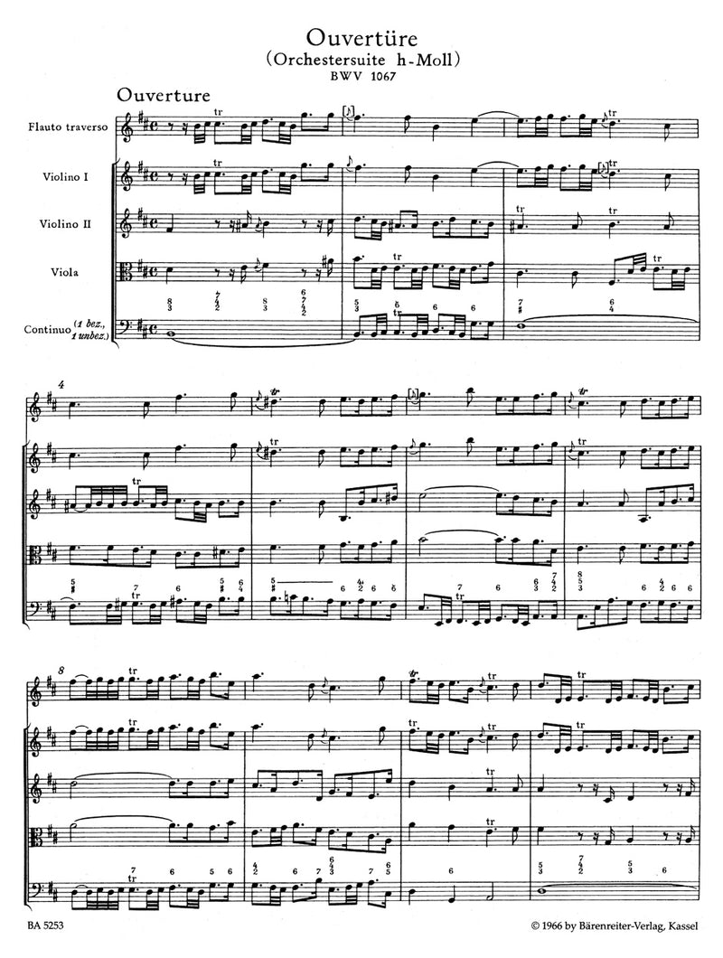 Orchestral Suite (Overture) B minor BWV 1067 [score]
