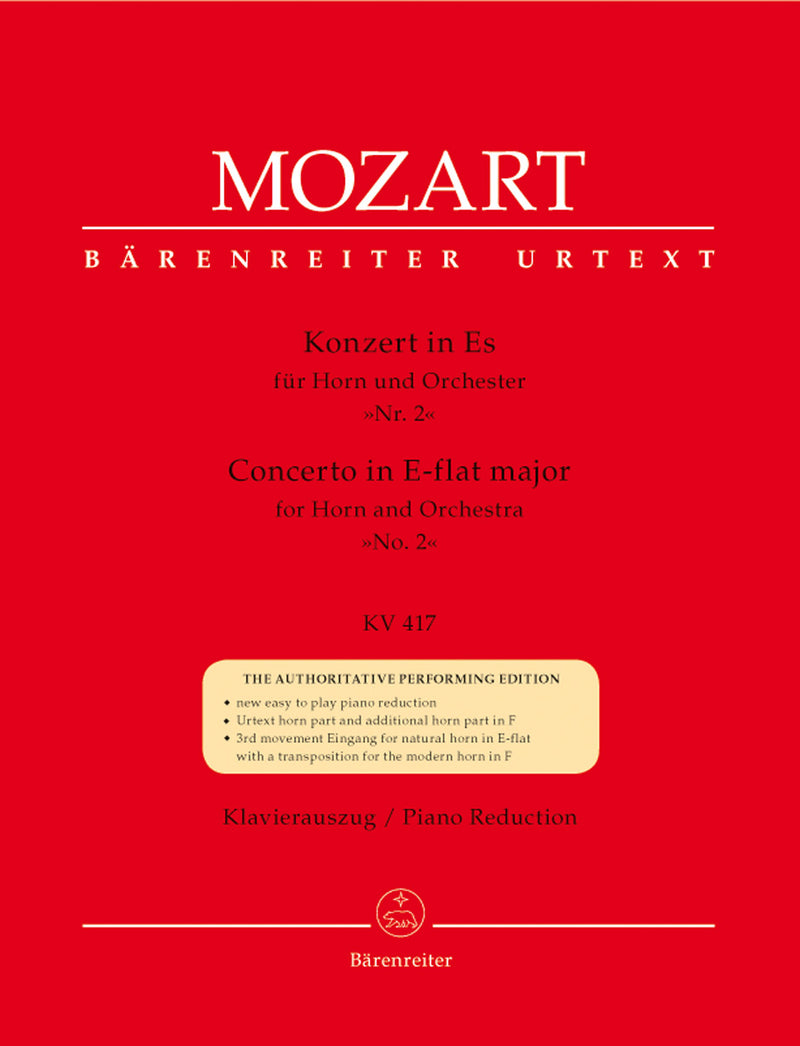 Concerto for Horn Nr. 2 E-flat major K. 417（ピアノ・リダクション）/ Mozart (Bärenreiter)