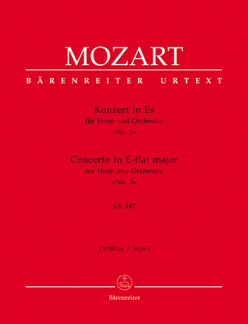 Concerto for Horn and Orchestra Nr. 3 E-flat major K. 447 [score]