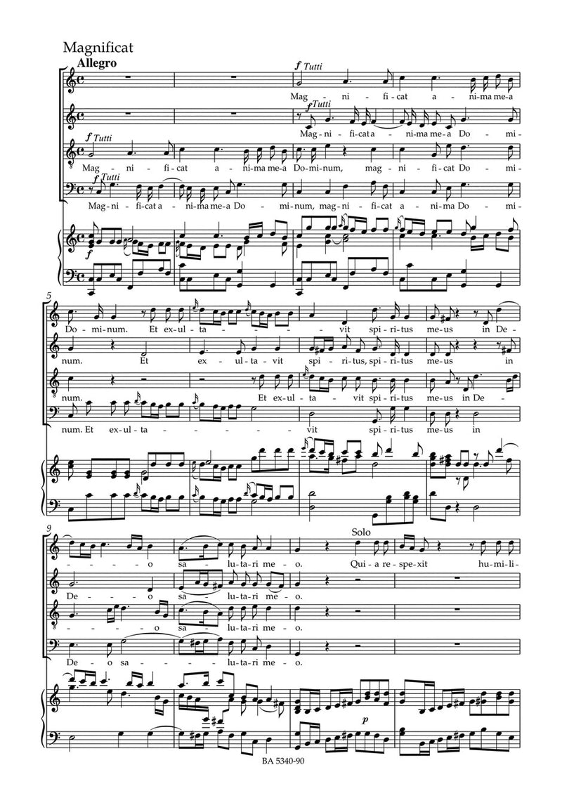 Dixit et Magnificat K. 193 (186g) （ヴォーカル・スコア）