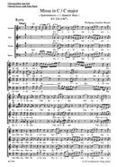 Missa in C-Dur = Mass in C major, K. 220 (196b) "Spatzenmesse" = 雀ミサ[合唱楽譜]