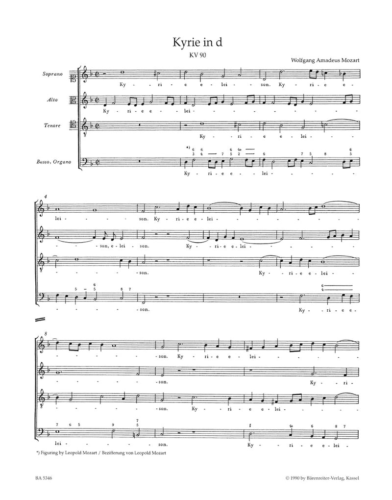 Kyrie D minor K. 90 [合唱楽譜]