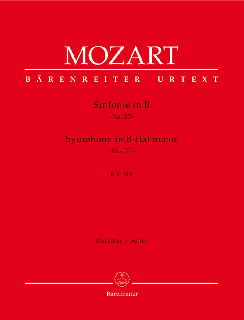 Symphony Nr. 33 B-flat major K. 319 [score]