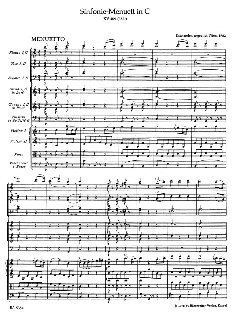 Symphony C major K. 409 [score]