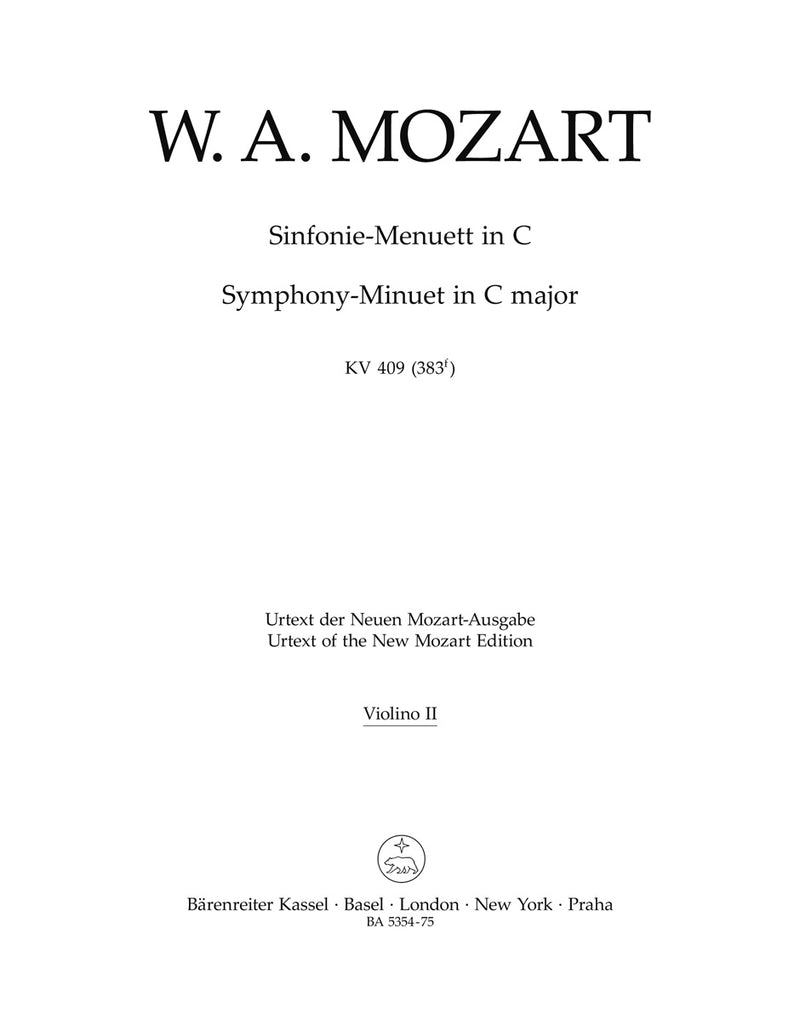 Symphony C major K. 409 [violin 2 part]