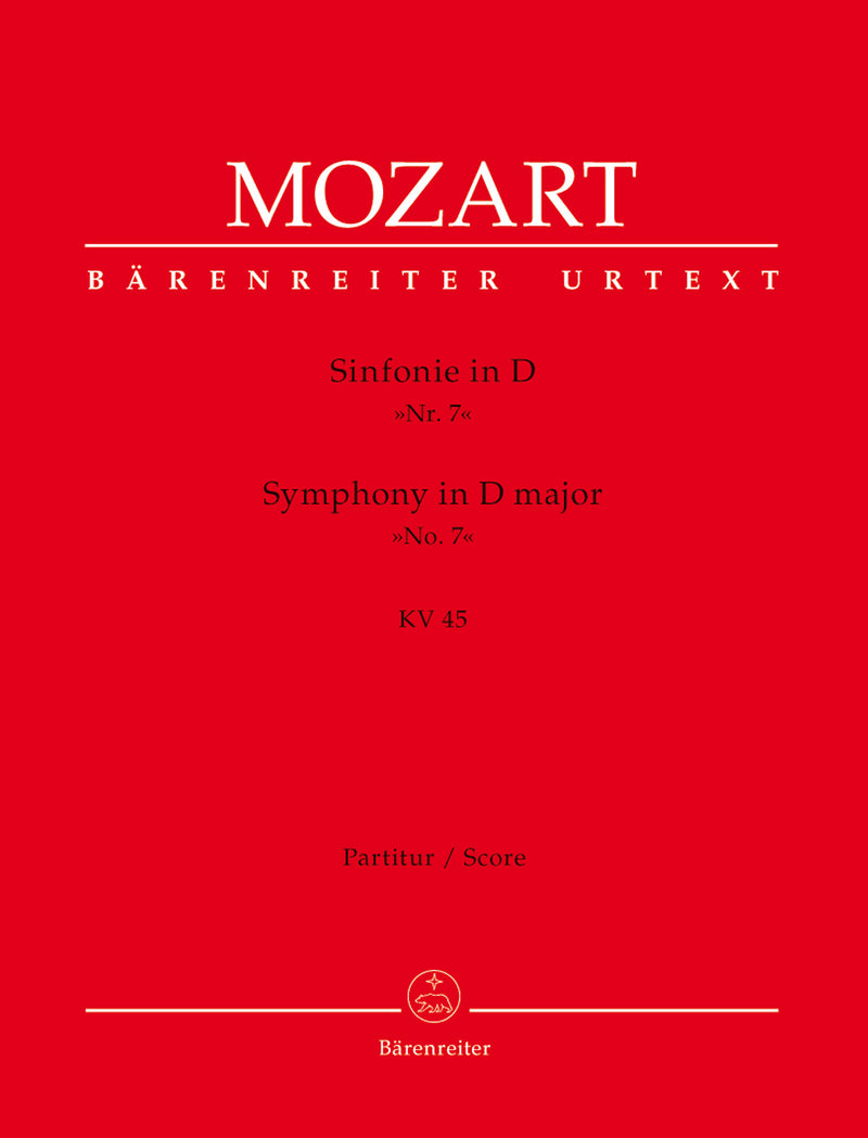Symphony Nr. 7 D major K. 45 [score]