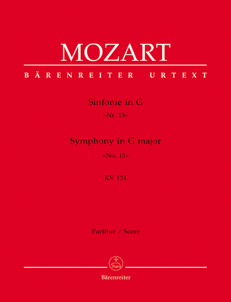 Symphony Nr. 15 G major K. 124 [score]