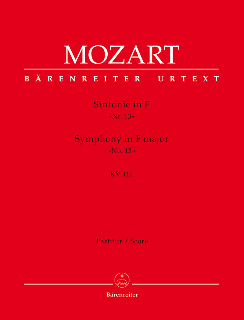 Symphony Nr. 13 F major K. 112 [score]