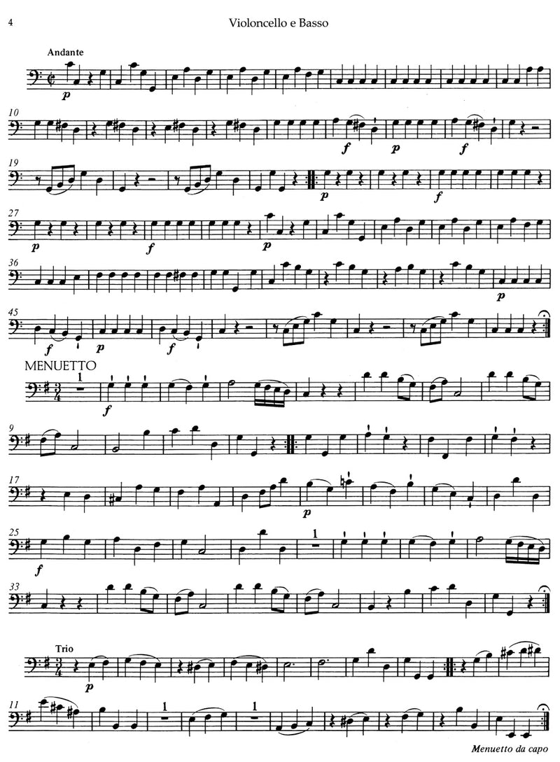 Symphony Nr. 12 G major K. 110(75b) [cello/double bass part]