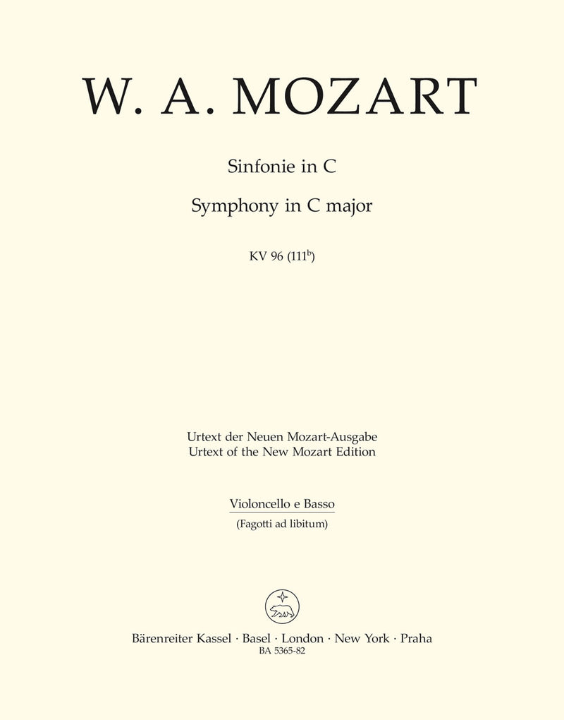 Symphony C major K. 96(111b) [cello/double bass part]