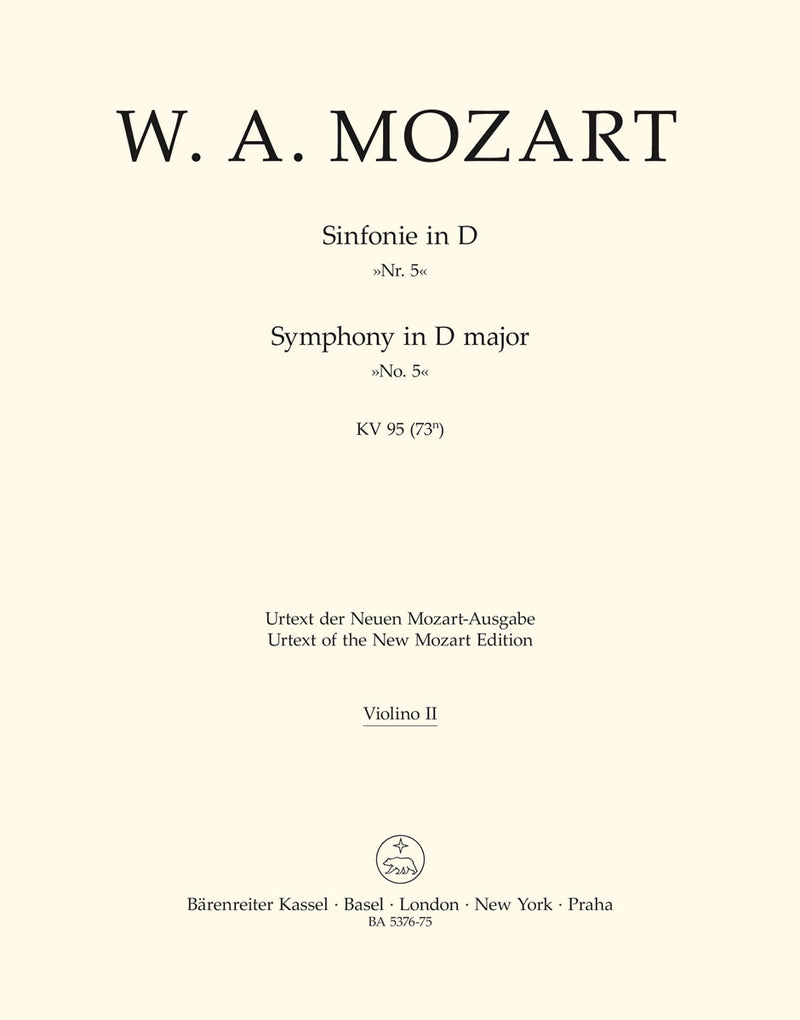 Symphony Nr. 45 D major K. 95 (73n) [violin 2 part]
