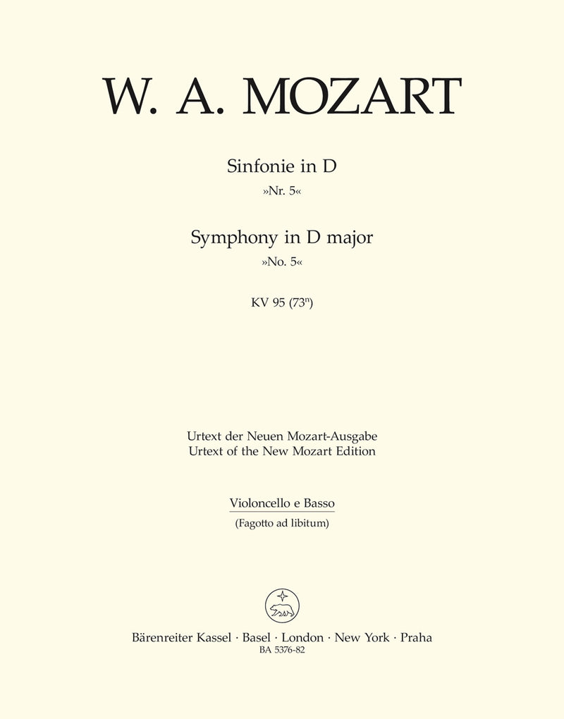 Symphony Nr. 45 D major K. 95 (73n) [cello/double bass/bassoon part]