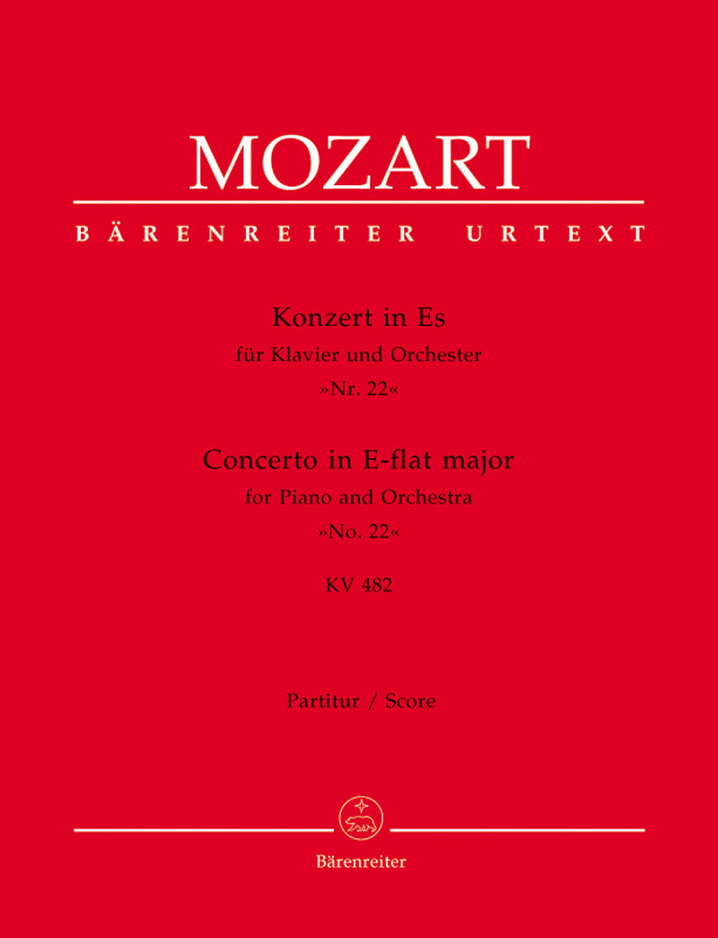 Concerto for Piano and Orchestra Nr. 22 E-flat major K. 482 [score]