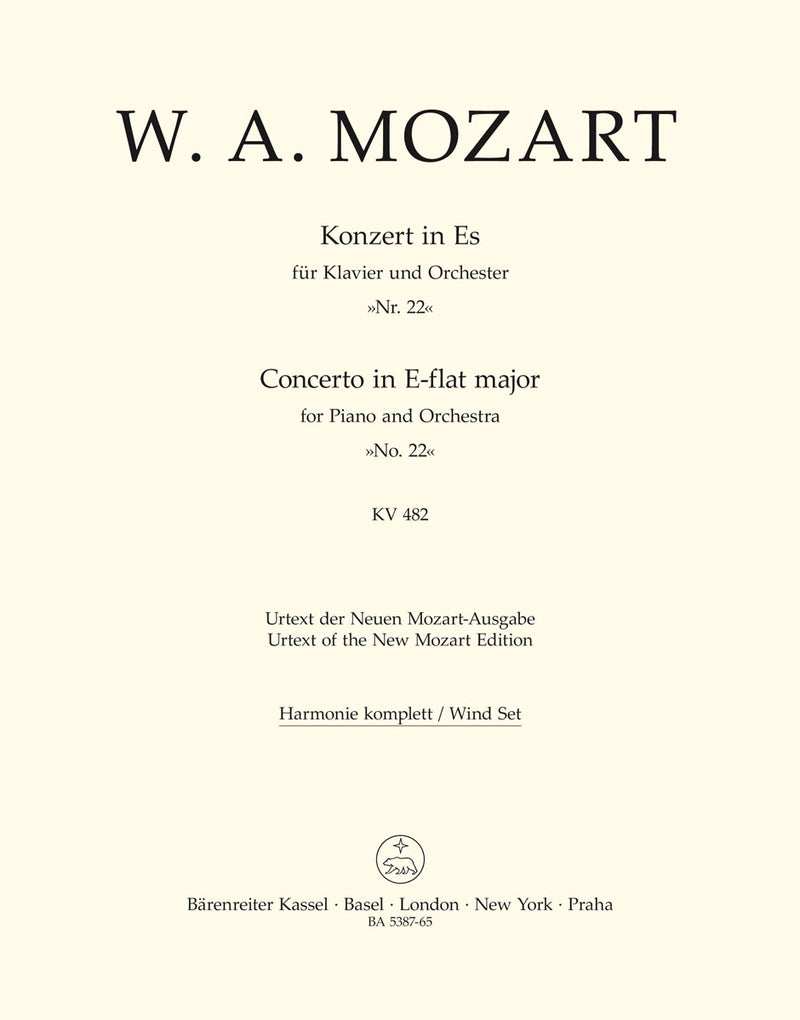 Concerto for Piano and Orchestra Nr. 22 E-flat major K. 482 [set of winds]