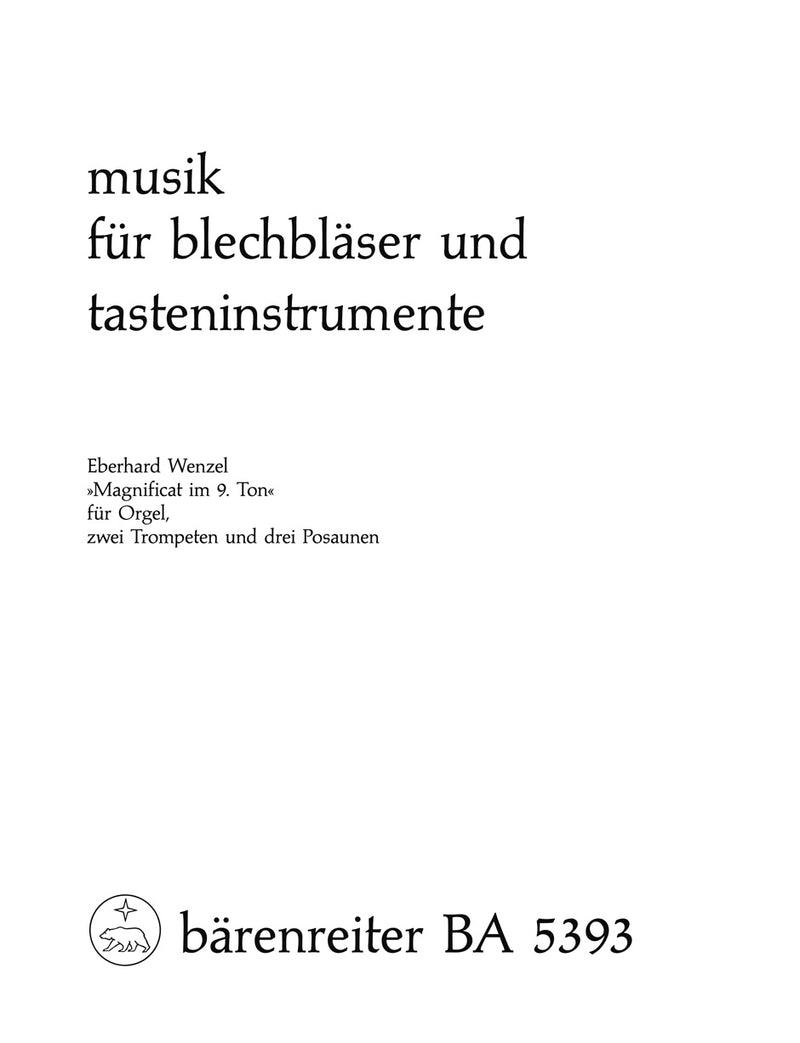 "Magnificat im 9. Ton" für Orgel, zwei Trompeten und drei Posaunen (1968)