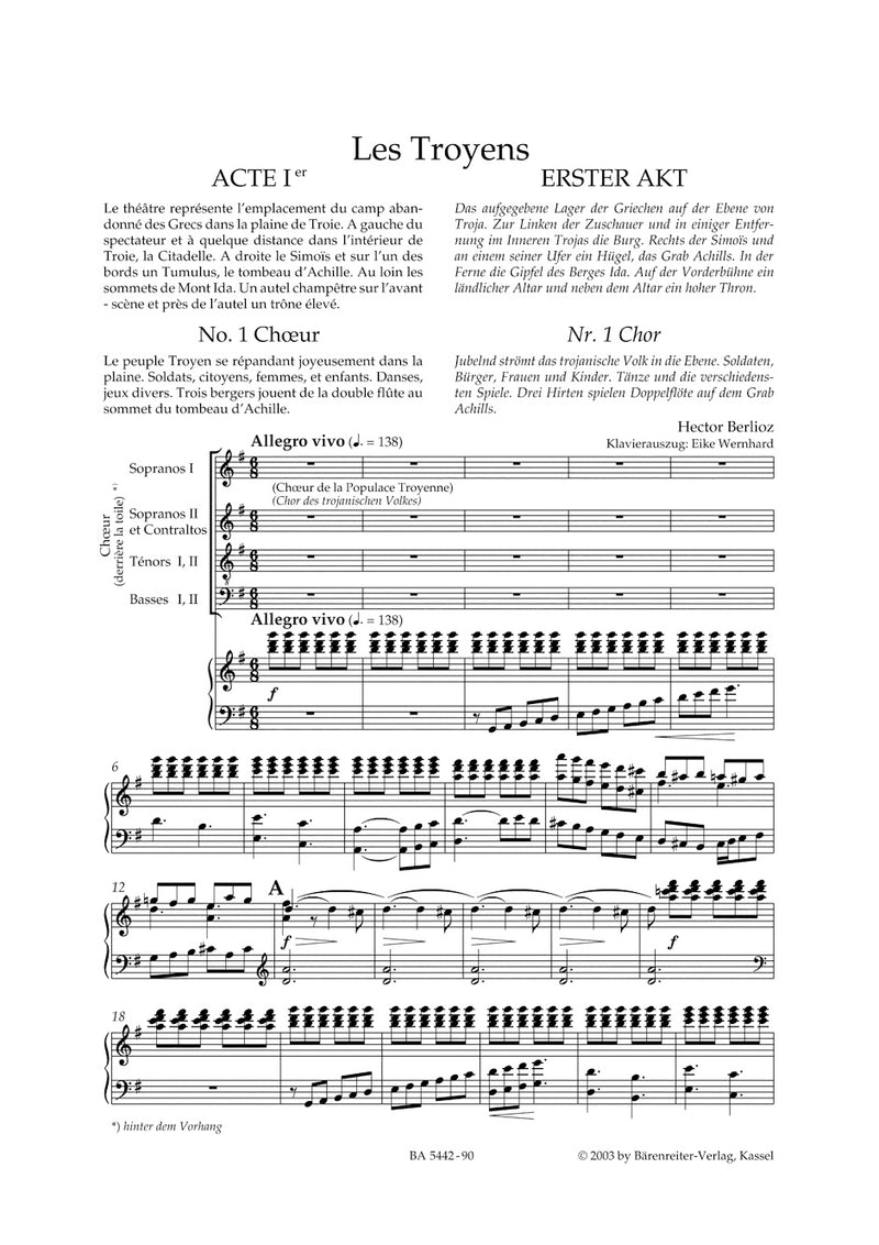 Les Troyens Hol. 133 （ヴォーカル・スコア）