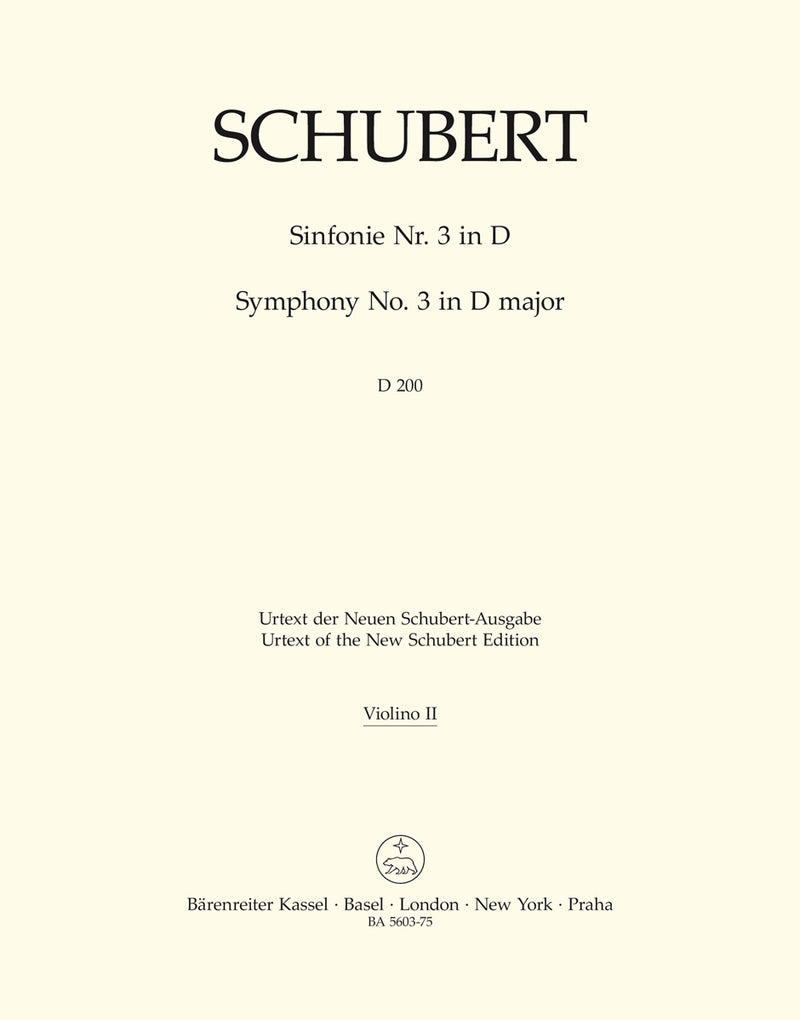 Symphony Nr. 3 D major D 200 [violin 2 part]