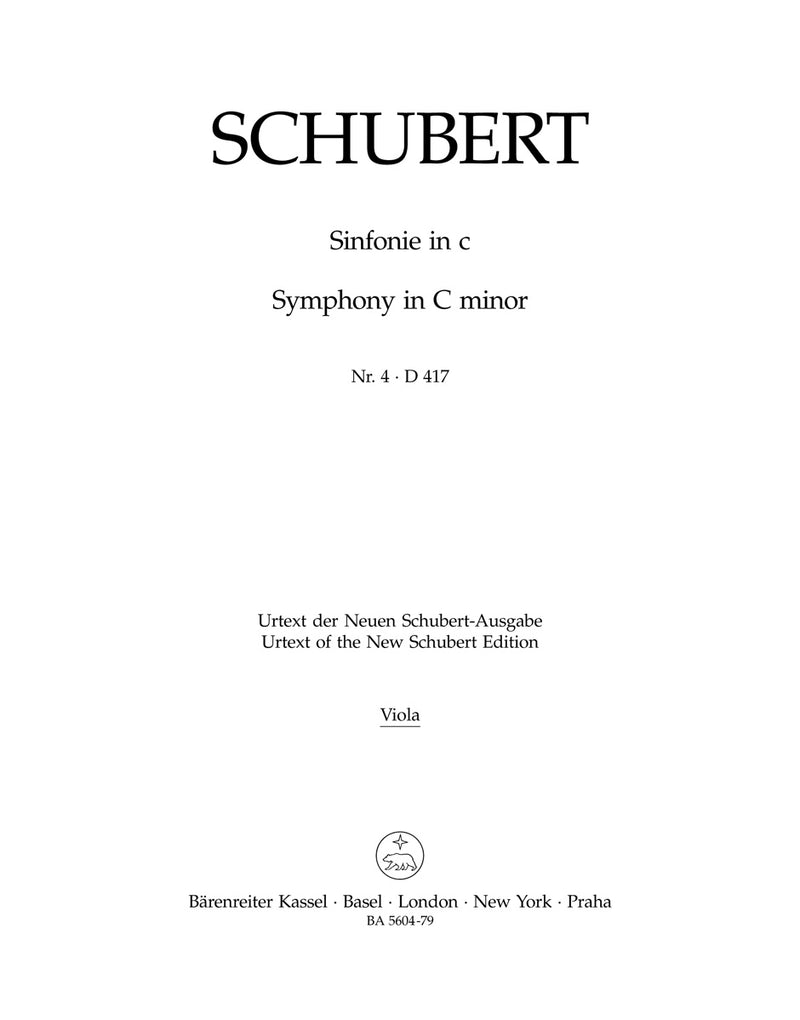 Symphony Nr. 4 C minor D 417 "Tragic" [viola part]