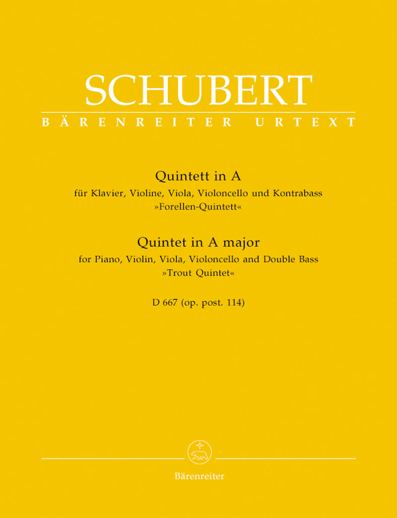 Quintet for Piano, Violin, Viola, Violoncello and Double Bass A major op. post.114 D 667 "Trout Quintet"
