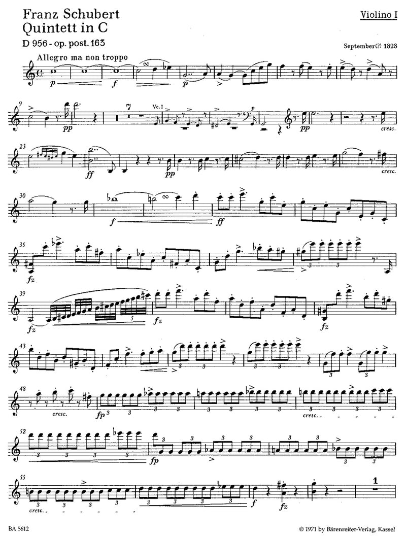String Quintet C major op. post.163 D 956 [set of parts]