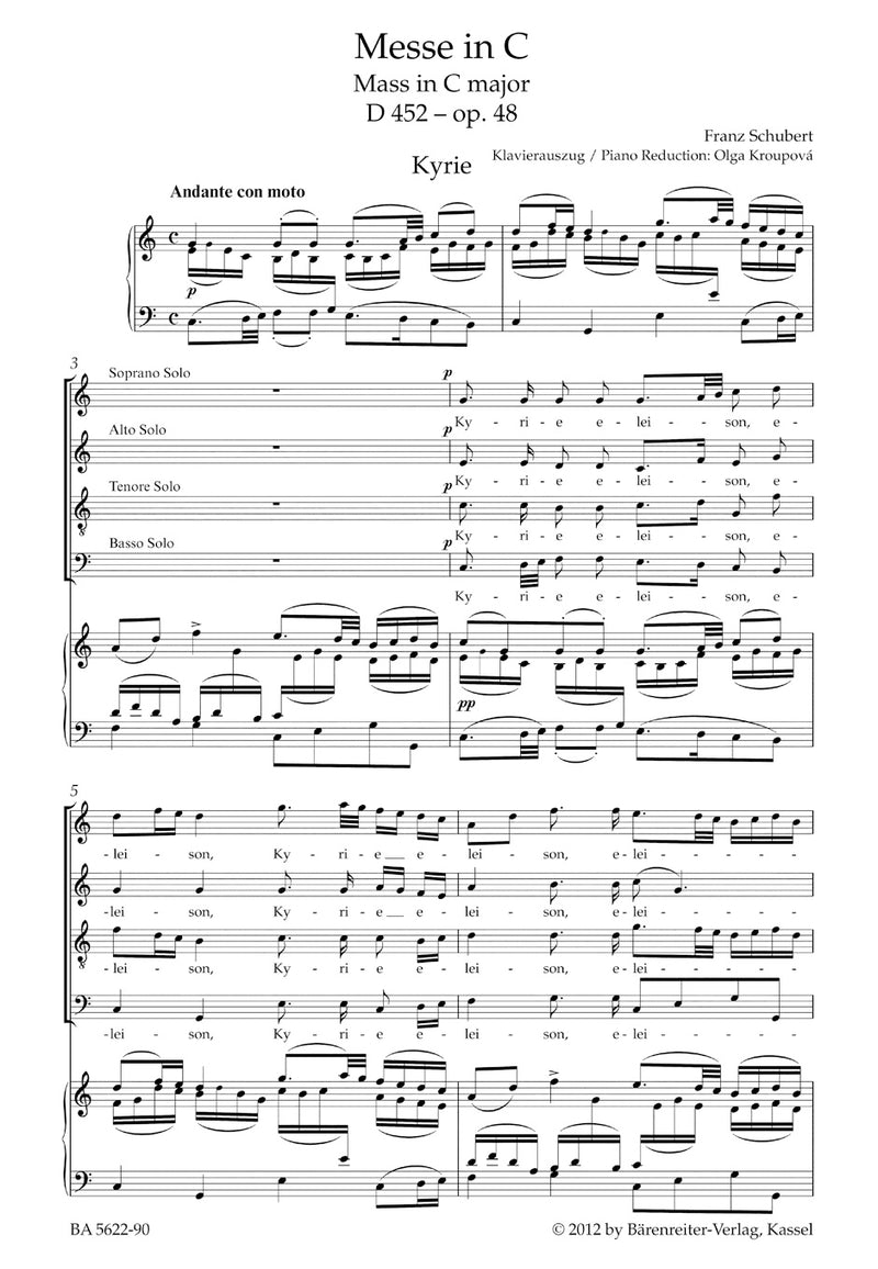 Mass C major op. 48 D 452 （ヴォーカル・スコア）