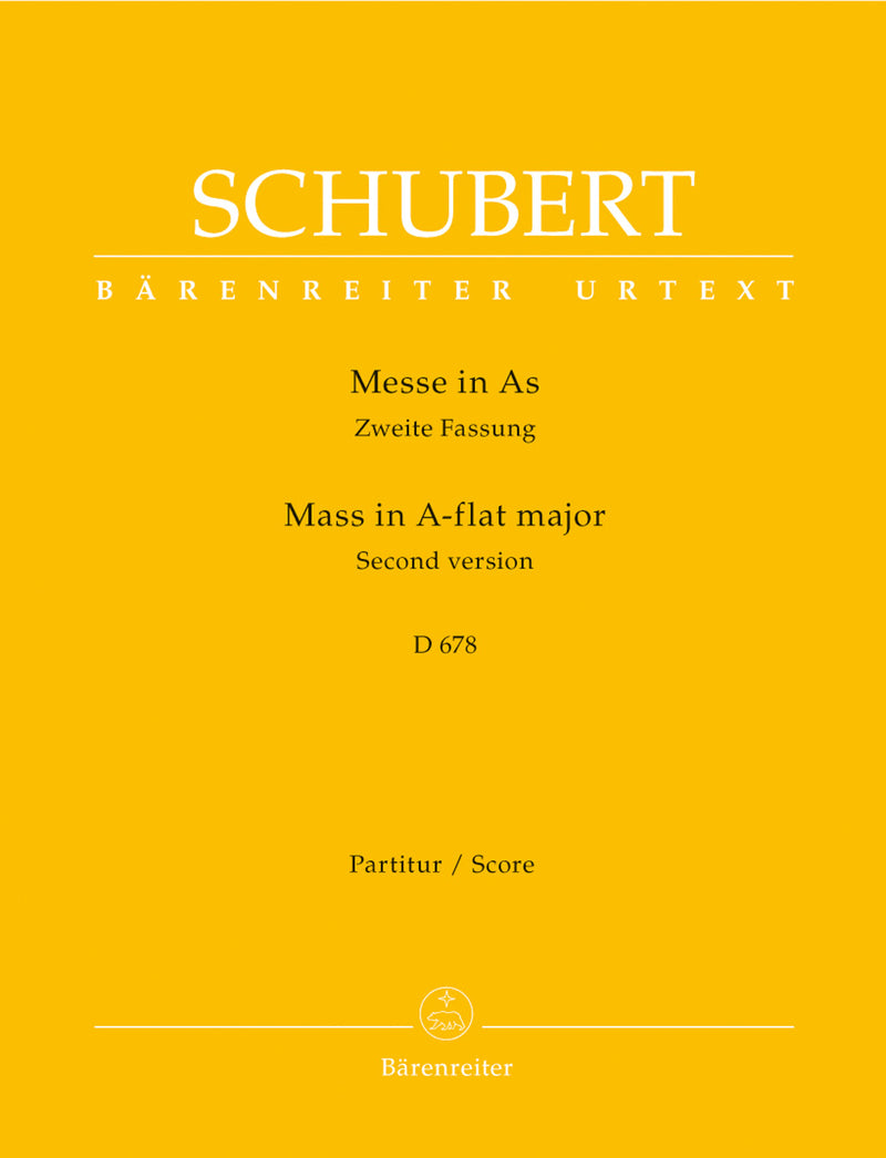 Mass A-flat major D 678 (Second version with the variant of the Osanna in excelsis and the Cum Sancto Spiritu Fugue from the first version) [score]