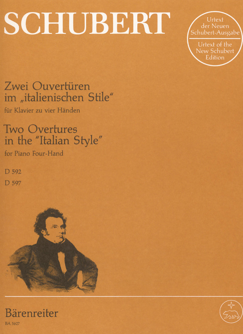 Two Overtures in the "Italian Style" for Piano, 4 hands D 592, 597