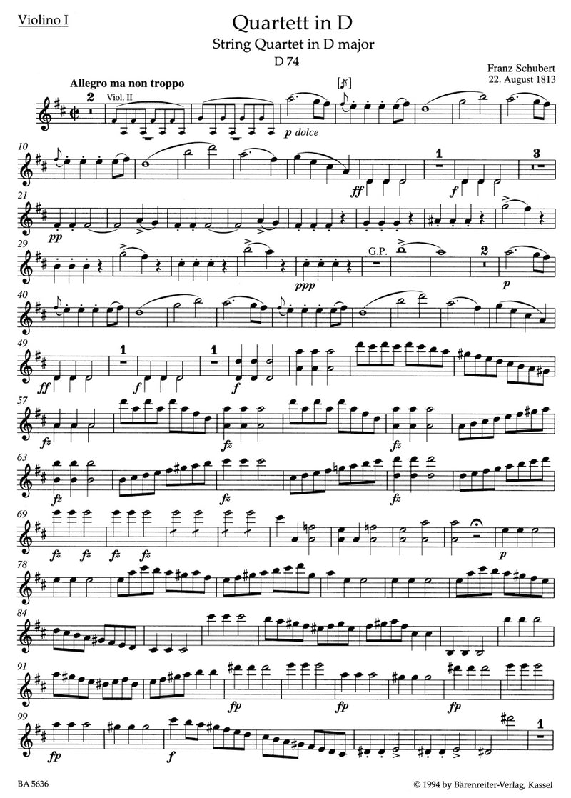 String Quartets, vol. 3 [set of parts]