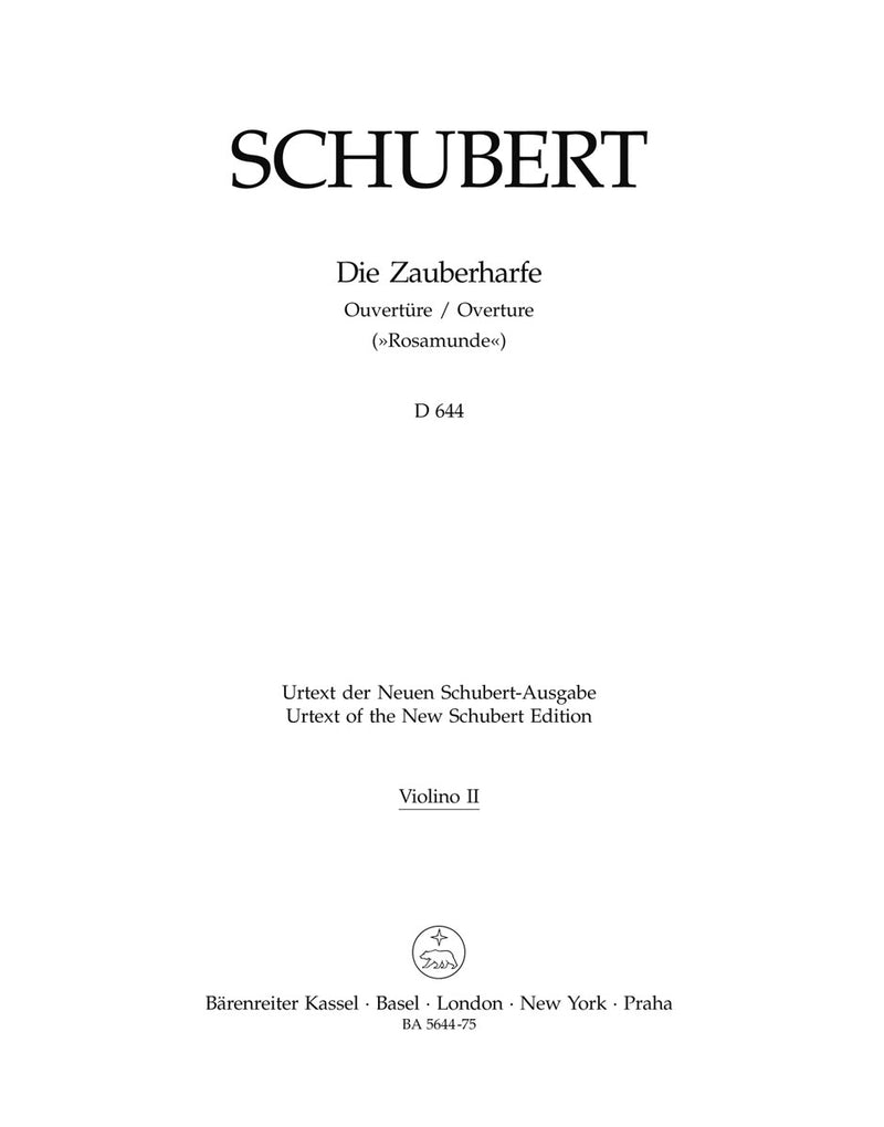 Die Zauberharfe. Ouvertüre C-Dur D 644 "Rosamunde" [violin 2 part]